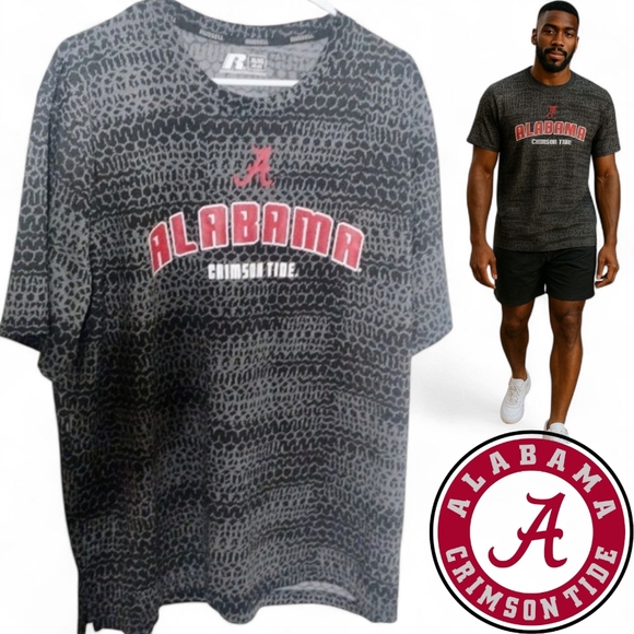 Alabama Football 🏈 Men's XL Russell Graphic Crimson Tide T-Shirt Roll Tide SEC - Picture 1 of 7
